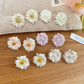 Copper Silver Needle Enamel Daisy Flower Stud Earrings Sweet Pastoral Elegant Light Luxury Jewelry For Women view 3