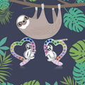 Colorful Heart Stud Earrings For Women With Hollow Cute Sloth Design, Dopamine Jewelry view 2
