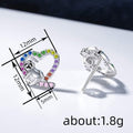 Colorful Heart Stud Earrings For Women With Hollow Cute Sloth Design, Dopamine Jewelry view 4