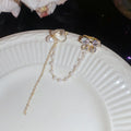 Gold Plated Zircon Butterfly Faux Pearl Clip-on Earrings Korean Light Luxury Ear Cuffs view 4