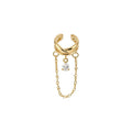 18K Gold Plated Copper Zircon Star Clip-on Earrings Luxury No Piercing Ear Cuffs view 5