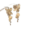 Artificial Crystal Floral Tassel Drop Earrings Vacation Style Statement Silver Needle Jewelry view 5