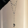 Dark Gothic Artificial Crystal Rhinestone Cross Choker Necklace For Trendy Collarbone Style view 4