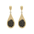 Vintage Palace Style Alloy Water Drop Rose Enamel Dangle Earrings For Women Elegant Commuter Earrings view 5