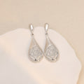 Vintage Palace Style Alloy Water Drop Rose Enamel Dangle Earrings For Women Elegant Commuter Earrings view 4