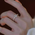Fashion OL Flower Imitation Pearl Zircon Open Ring For Women Niche Index Finger Jewelry view 1