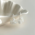 French Vintage Faux Pearl Flower Stud Earrings With Silver Needle Light Luxury Fresh Floral Design view 4
