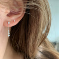 Minimalist Modern Copper Zircon Teardrop Tassel Drop Earrings With Silver Needle view 2