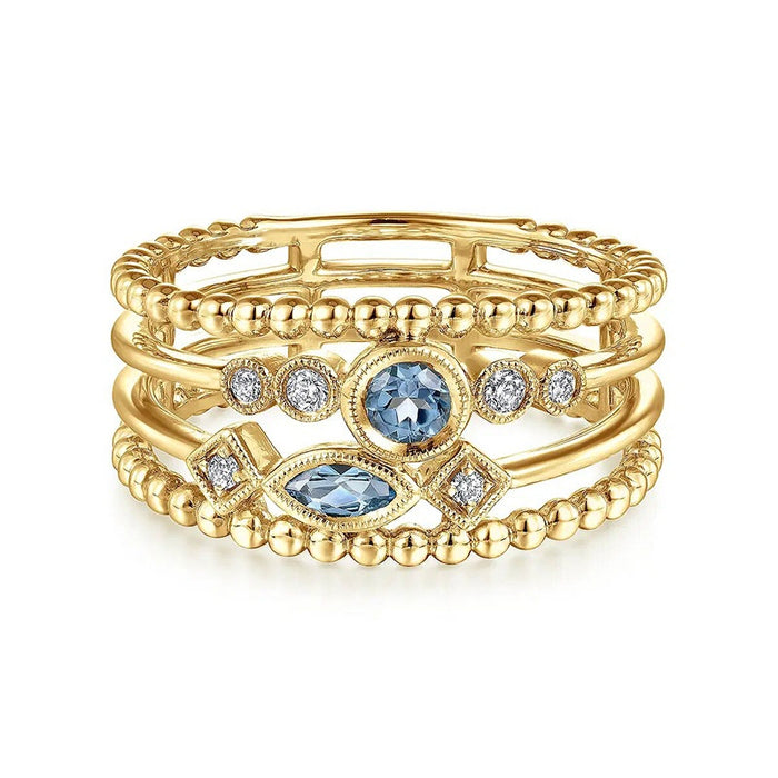Palace Style Geometric Multi Layer Ring For Women Middle East Exotic Metal Steel Ball Jewelry