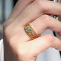 Palace Style Geometric Multi Layer Ring For Women Middle East Exotic Metal Steel Ball Jewelry view 2
