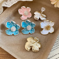 Alloy Spiral Flower Enamel Clip-on Earrings Sweet Fresh Light Luxury Non-Pierced Jewelry view 1
