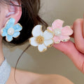 Alloy Spiral Flower Enamel Clip-on Earrings Sweet Fresh Light Luxury Non-Pierced Jewelry view 2
