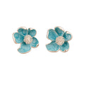 Alloy Spiral Flower Enamel Clip-on Earrings Sweet Fresh Light Luxury Non-Pierced Jewelry view 5