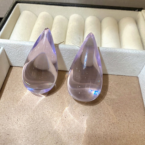 Korean Minimalist Acrylic Teardrop Stud Earrings, Versatile Lightweight Fashion Resin Jewelry