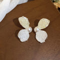 Light Luxury Artificial Crystal Butterfly Petal Stud Earrings, Elegant Sweet Silver Needle Jewelry view 2