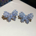 Light Luxury Butterfly Zircon Faux Pearl Stud Earrings With Silver Pins view 4