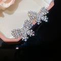 Light Luxury Butterfly Zircon Faux Pearl Stud Earrings With Silver Pins view 2