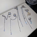 Y2K Sweet Cool Copper Zircon Star Clip-on Earrings No Piercing Ear Cuff Jewelry view 4