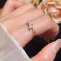 14K Gold Plated Zircon Flower Pearl Open Ring For Women view 4