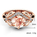 Rose Gold Bow Champagne CZ Statement Ring Pave Accents view 5