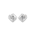 Copper Zircon Flower Square Stud Earrings For Women Sweet Elegant Minimalist Luxury Style view 5