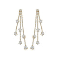 18K Gold Plated Copper Star Zircon Tassel Drop Earrings With Silver Pins, Playful Luxury Style view 5