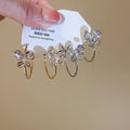 Light Luxury 18K Gold Plated Copper Butterfly Zircon Hoop Earrings With Silver Posts view 3