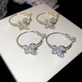 Light Luxury 18K Gold Plated Copper Butterfly Zircon Hoop Earrings With Silver Posts view 1
