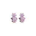 Sweet Floral Copper Zircon Drip Oil Round Ear Cuff Earrings For Women view 5