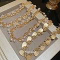 French Vintage Alloy Rhinestone Pearl Teardrop Earrings Necklace Jewelry Set Old Money Court Style view 3