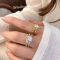 18K Gold Plated Zircon Heart Open Ring For Women view 1