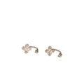 Silver Plated Copper Hollow Flower Screw Back Stud Earrings For Women Minimalist Sweet Style view 5