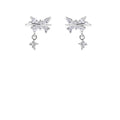Sparkling Zircon Butterfly Starburst Copper Clip-on Earrings Elegant No-Piercing Ear Cuffs view 5