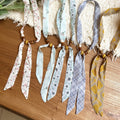 Old Money Floral Cloth Scarf Sweater Necklace For Women, Retro Beaded Neck Accessory view 4
