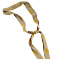 Old Money Floral Cloth Scarf Sweater Necklace For Women, Retro Beaded Neck Accessory view 5