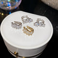 Korean Light Luxury Copper Zircon Heart Clip-on Earrings For Women No Piercing Cartilage Ear Cuffs view 4