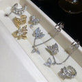 Light Luxury Zircon Butterfly Faux Pearl Clip-on Earrings For Women No Piercing Ear Cuff view 1