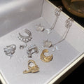 Light Luxury Zircon Butterfly Faux Pearl Clip-on Earrings For Women No Piercing Ear Cuff view 3