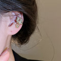 Light Luxury Zircon Butterfly Faux Pearl Clip-on Earrings For Women No Piercing Ear Cuff view 4