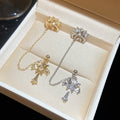 18K Gold Plated Copper Zircon Cross Clip-on Earrings Light Luxury Sweet Cool Ear Jewelry view 2