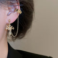 18K Gold Plated Copper Zircon Cross Clip-on Earrings Light Luxury Sweet Cool Ear Jewelry view 3