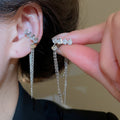 Zircon Heart Faux Pearl Clip-on Earrings Fashion OL Minimalist Ear Cuff No Piercing view 2