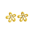Dopamine Color Alloy Silver Needle Enamel Hollow Flower Stud Earrings For Women view 5