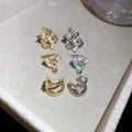 18K Gold Plated Copper Zircon Star Clip-on Earrings Minimalist No Piercing Ear Cuffs view 2