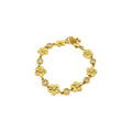 18K Gold Plated Copper Cubic Zirconia Flower Bangle Light Luxury Floral Bracelet For Women view 5