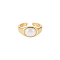 18K Gold Plated Oval Resin Open Ring For Women view 5