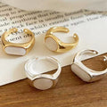 18K Gold Plated Oval Resin Open Ring For Women view 1