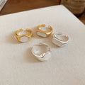 18K Gold Plated Oval Resin Open Ring For Women view 3
