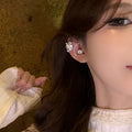 Light Luxury Copper Sparkling Snowflake Floral Clip-on Earrings For Non-Pierced Ears view 4