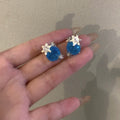 Light Luxury Copper Sparkling Snowflake Floral Clip-on Earrings For Non-Pierced Ears view 3